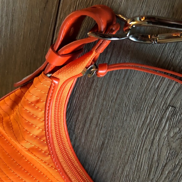 Lacoste Orange Canvas Medium Shoulder Hobo Bag - Picture 4 of 6